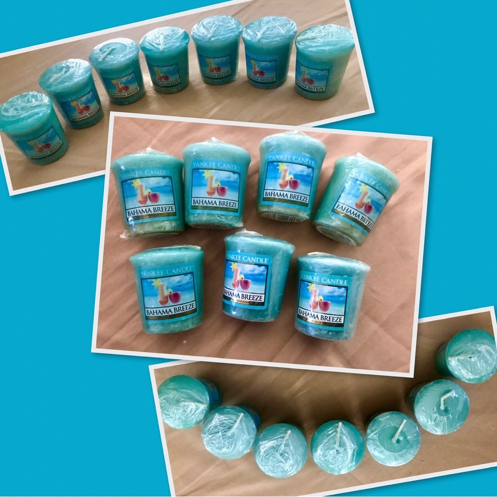 7 Yankee Candle Bahama Breeze Blue Votives fruity NOS